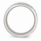 Sophia Jewelers Stainless Steel Wedding Band with Black CZ Accent